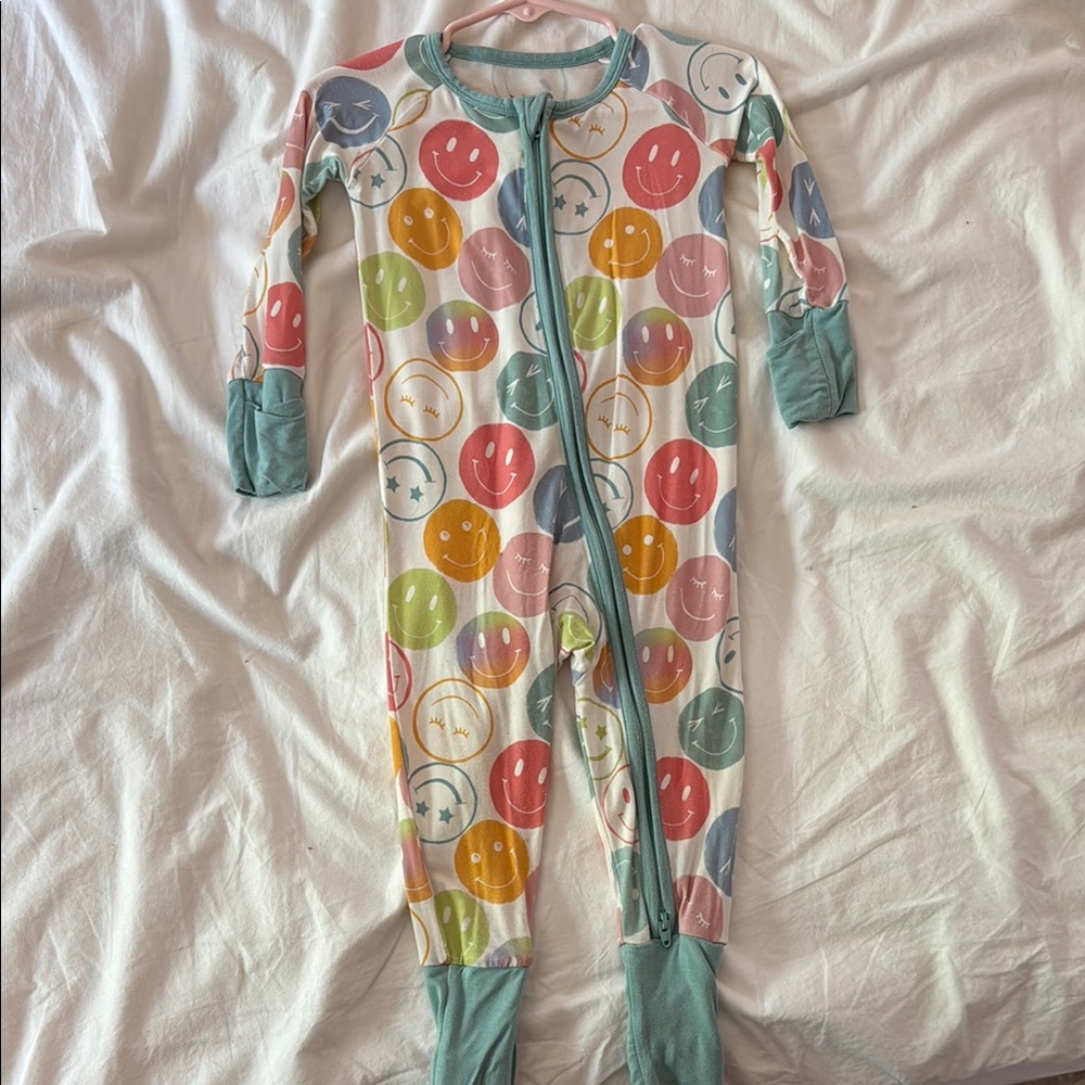 Little Sleepies Multicolor Smiley Face Footie